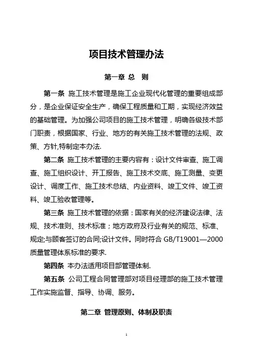 项目技术管理办法