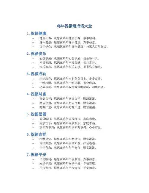 鸡年祝福语成语大全