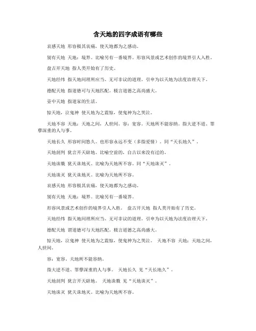 含天地的四字成语有哪些