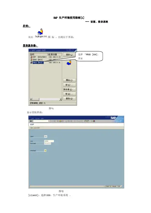 sap系统登陆操作指南