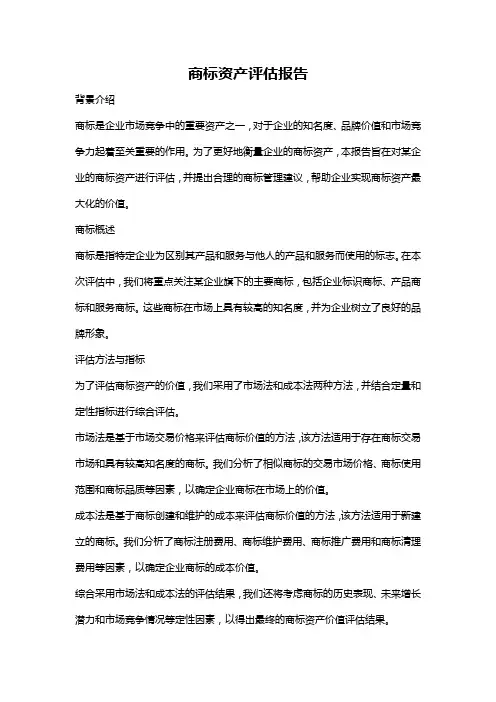 商标资产评估报告