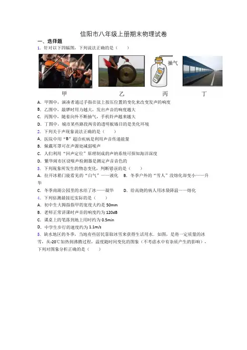 信阳市八年级上册期末物理试卷