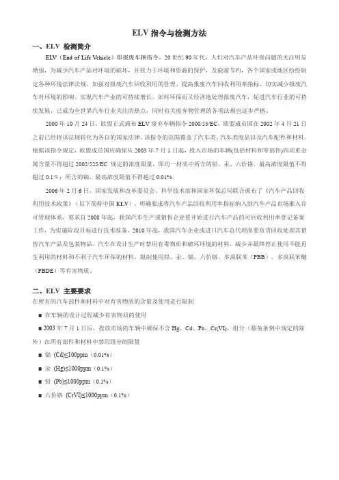 ELV检测简介