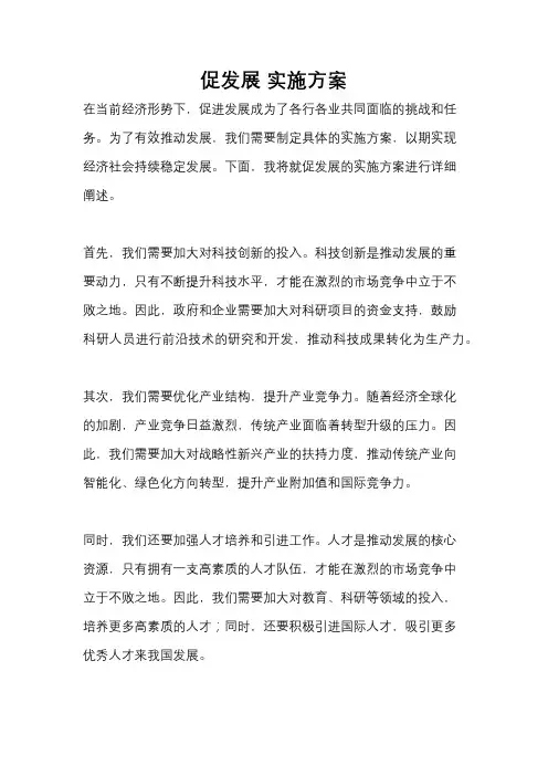 促发展 实施方案
