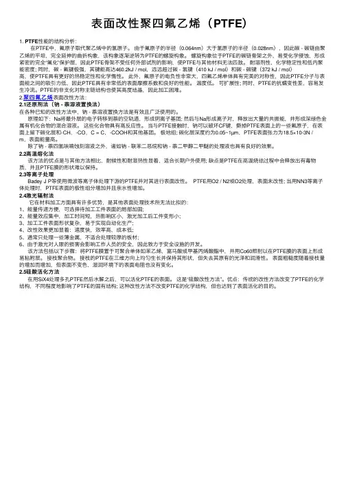 表面改性聚四氟乙烯（PTFE）