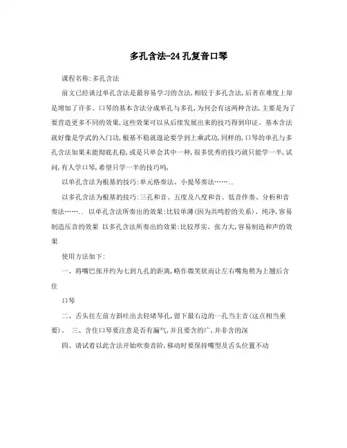 多孔含法-24孔复音口琴