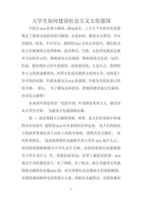 大学生-如何建设社会主义文化强国