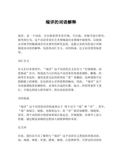 端详的词语解释