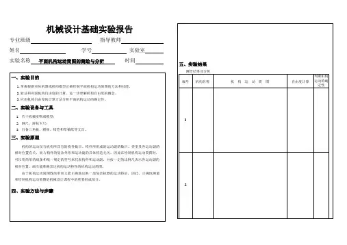 实验报告_平面机构运动简图绘制