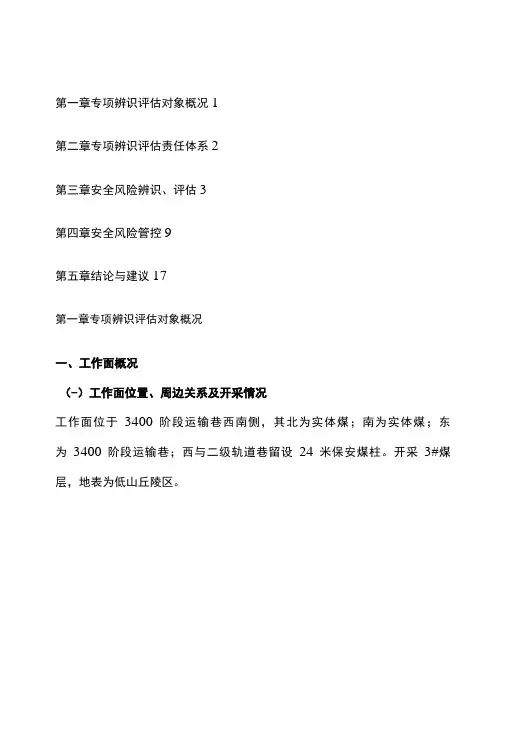 综采转综放采煤工艺发生重大变化专项安全风险辨识评估报告