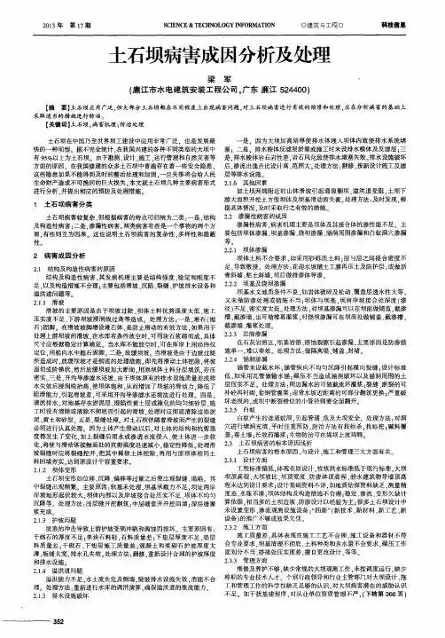 土石坝病害成因分析及处理