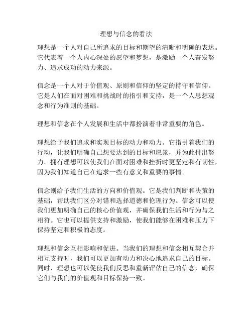 理想与信念的看法
