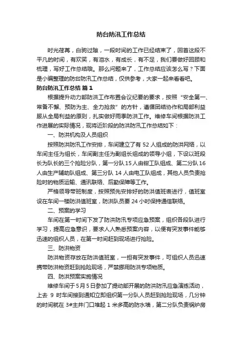 防台防汛工作总结（通用10篇）