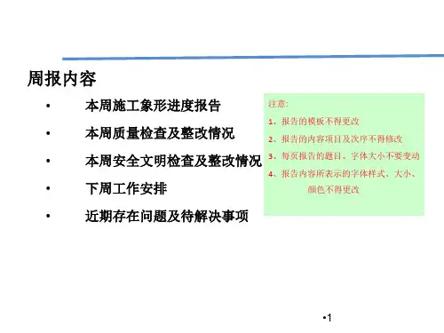项目周报模板PPT演示文稿