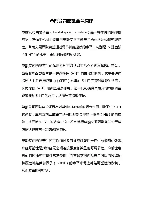 草酸艾司西酞普兰原理