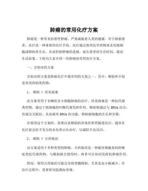 肺癌的常用化疗方案