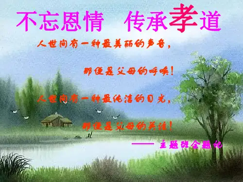 感恩父母 课件 -高中主题班会课件