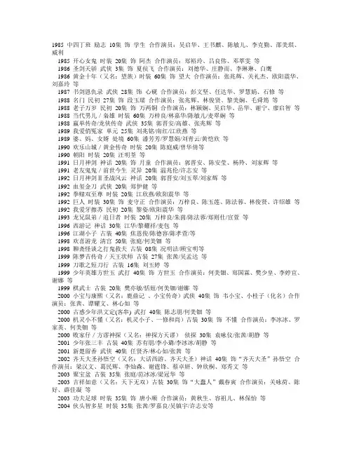 张卫健主演的电视剧