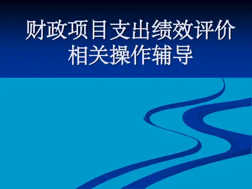 财政项目支出绩效评价(PPT44页)