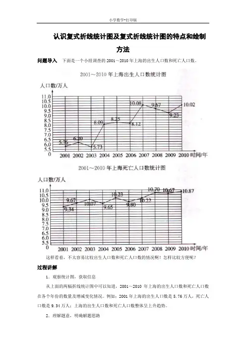 北京版-数学-五年级下册-知识讲解 认识复式折线统计图及复式折线统计图的特点和绘制方法