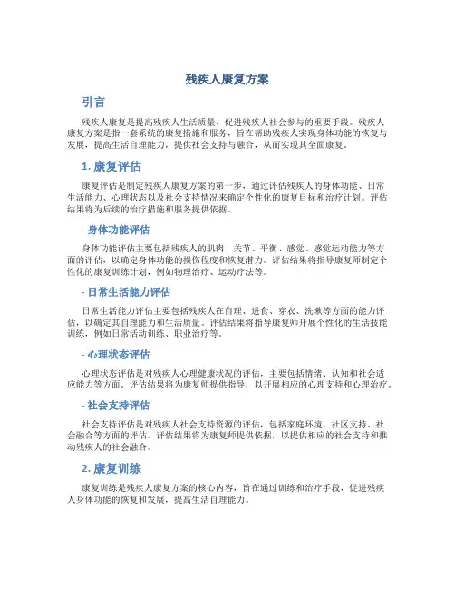 残疾人康复方案