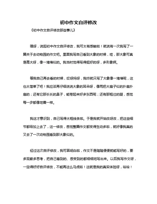 初中作文自评修改