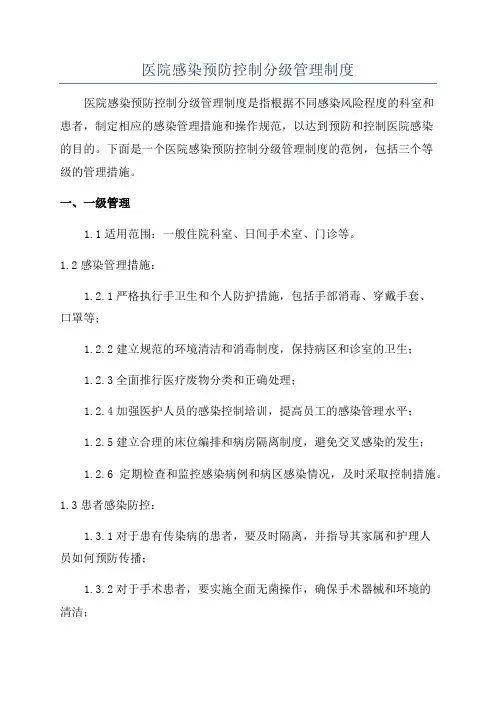 医院感染预防控制分级管理制度