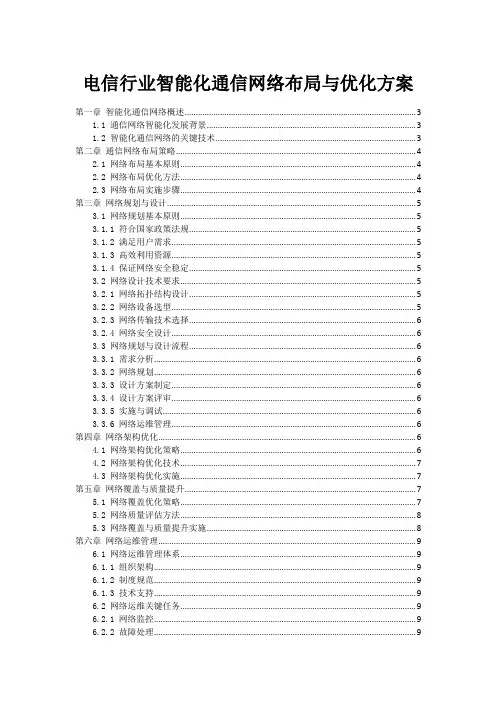 电信行业智能化通信网络布局与优化方案