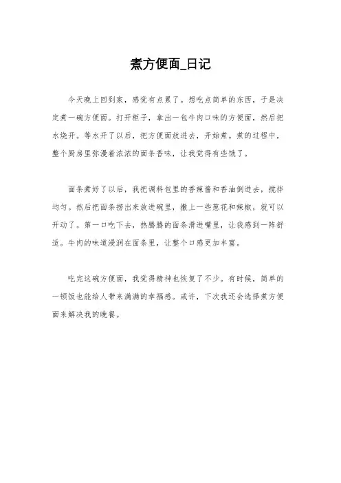 煮方便面_日记