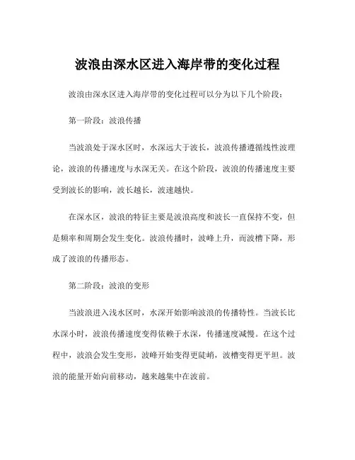 波浪由深水区进入海岸带的变化过程