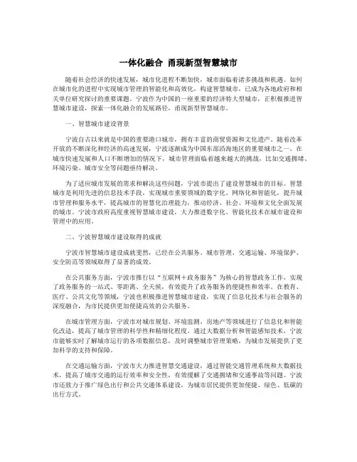 一体化融合 甬现新型智慧城市