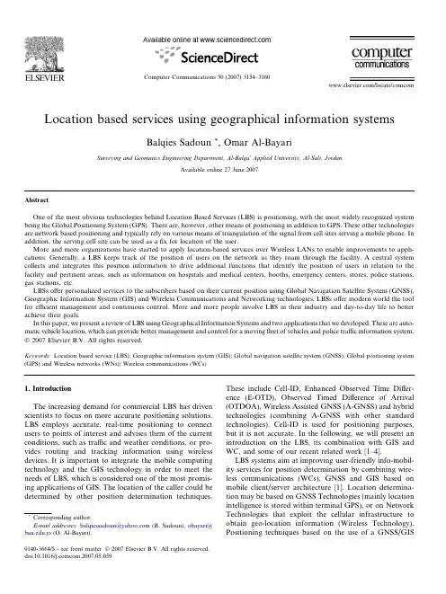 Location based services using geographical information systems - 2007 - Sadoun, Al-Bayari