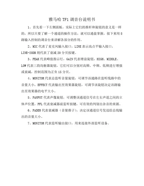 雅马哈TF1调音台说明书