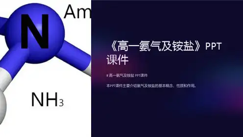 《高一氨气及铵盐》课件