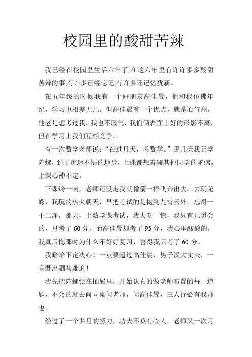 校园里的酸甜苦辣