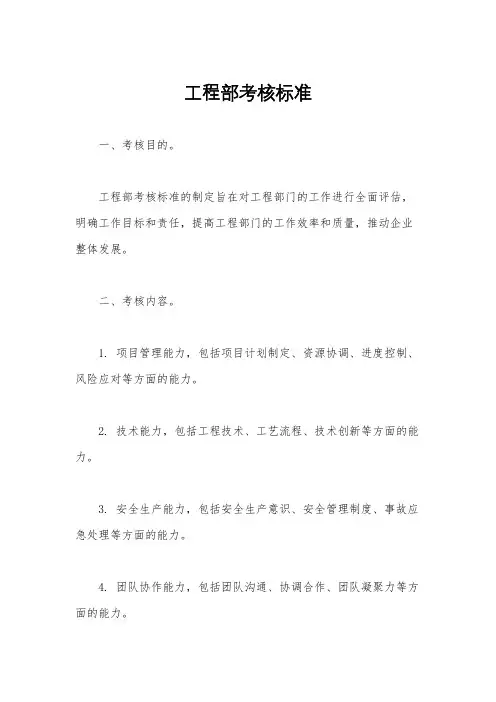 工程部考核标准