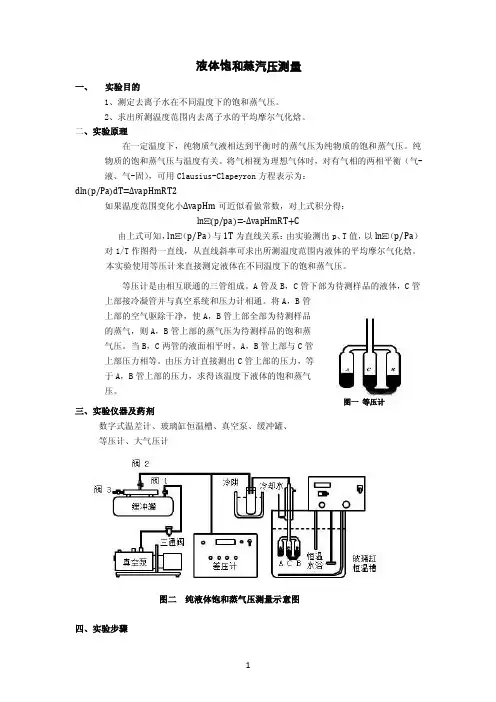 液体饱和蒸汽压测量