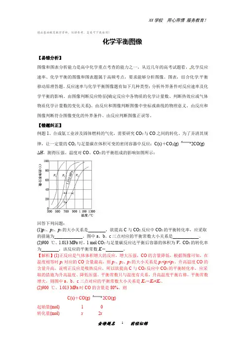 高三化学一轮复习易错题：化学平衡图像