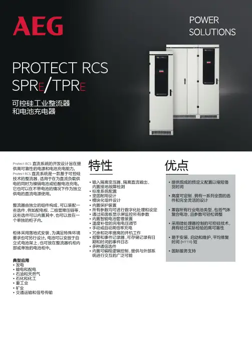 PROTECT RCS SPRe TPRe 可控硅工业整流器和电池充电器说明书