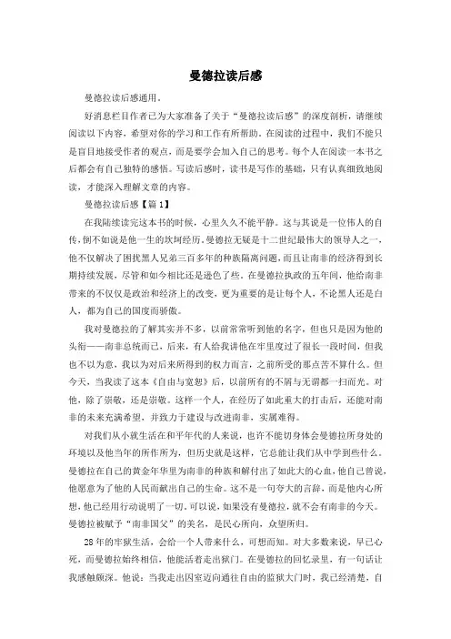 曼德拉读后感