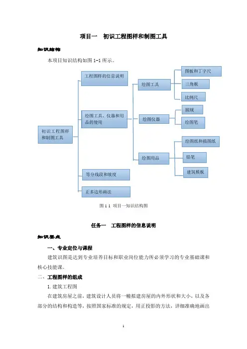 建筑识图项目一初识工程图样和制图工具