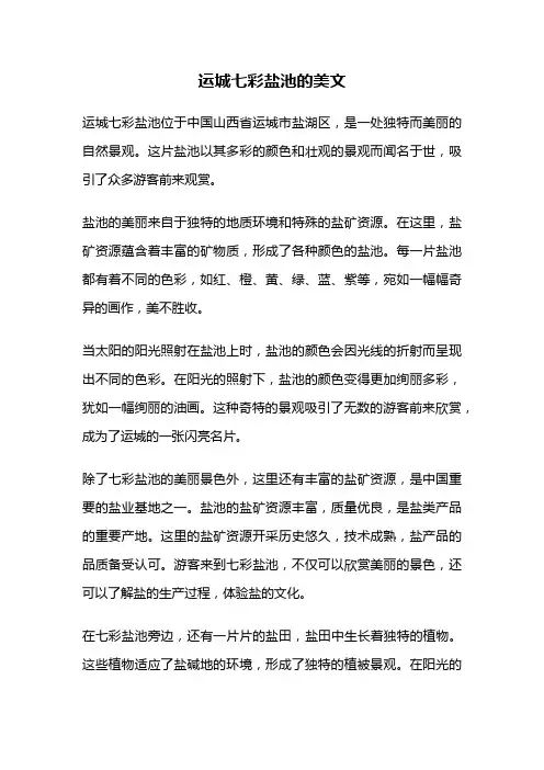运城七彩盐池的美文