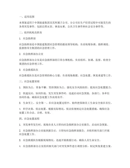 中国能建集团_应急预案