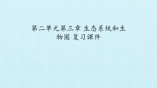 苏科版七年级生物上册：第三章  生态系统和生物圈  复习课件