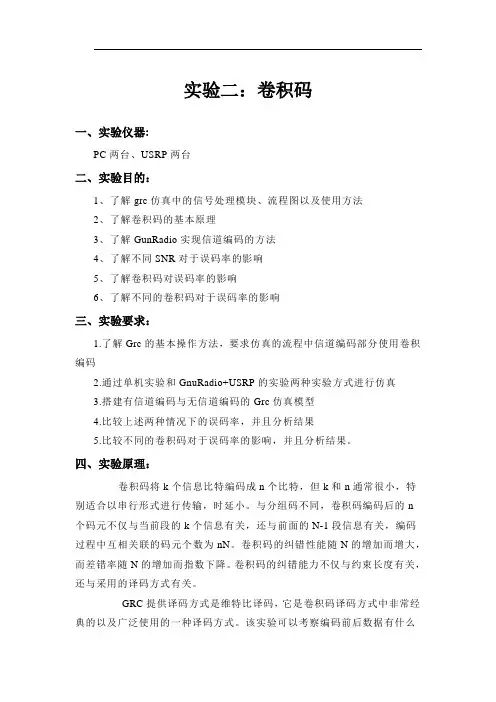 无线通信技术实验一卷积码