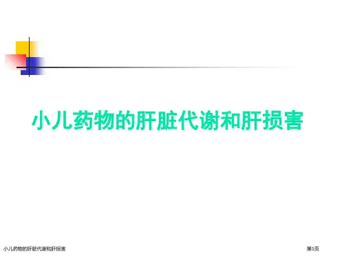 小儿药物的肝脏代谢和肝损害