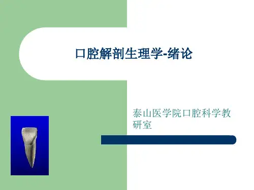 口腔解剖生理-绪论汇总