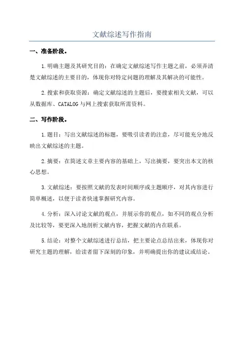 文献综述写作指南