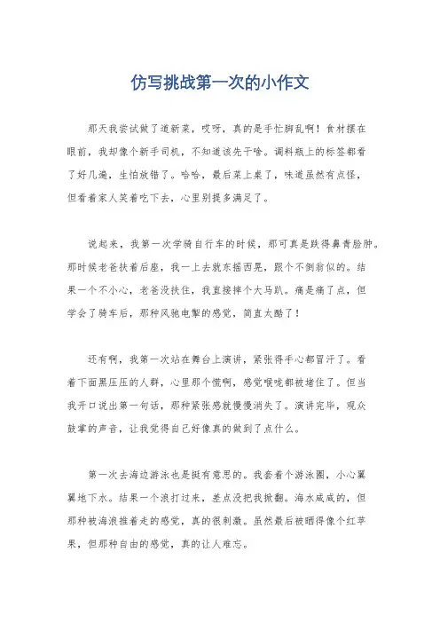 仿写挑战第一次的小作文