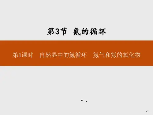 《氮的循环》物质的性质与转化PPT(第1课时自然界中的氮循环氮气和氮的氧化物)